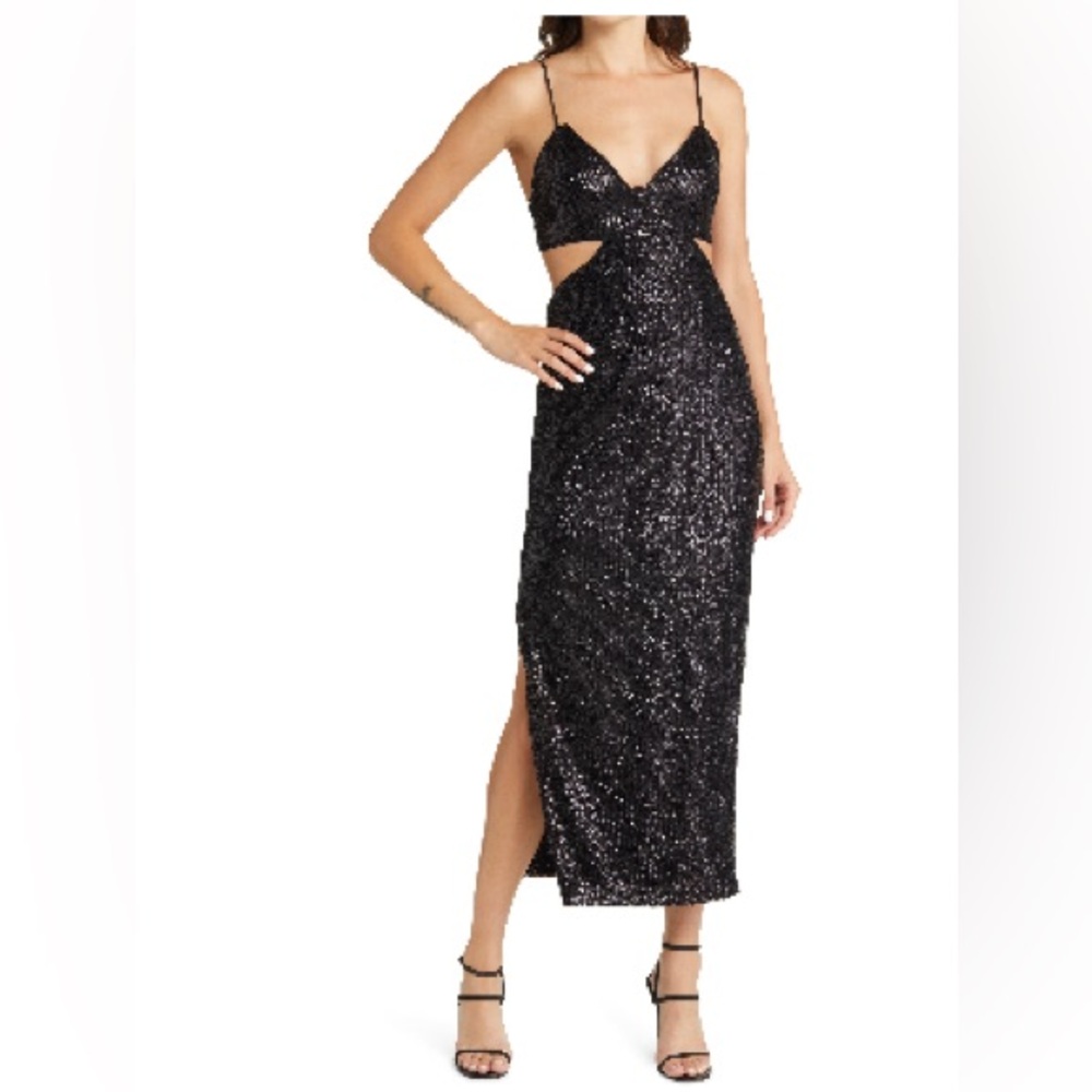 Bardot Sequin Cutout Dress